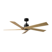 Monte Carlo Aspen 56" Ceiling Fan - Midnight Black with Natural Honey