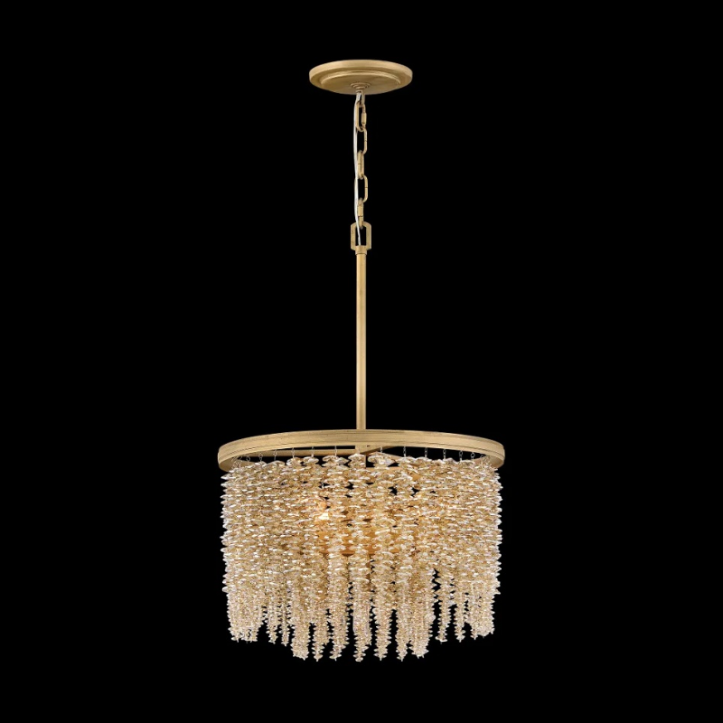 Fredrick Ramond FR41493 Rubina 4-lt 18" LED Pendant - Burnished Gold/Light Amber Crystal