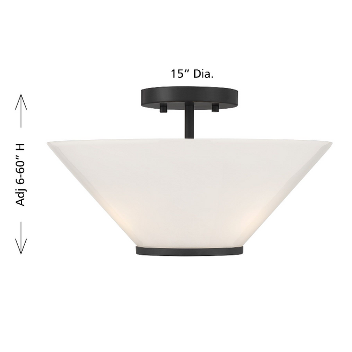 Savoy House 6-4012-3 Blair 3-lt 15" Convertible Semi-Flush/Pendant - Matte Black