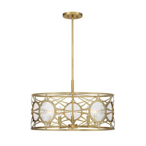 Savoy House 6-5065-5 Balfour 5-lt 24" Convertible Semi-Flush or Pendant - Warm Brass