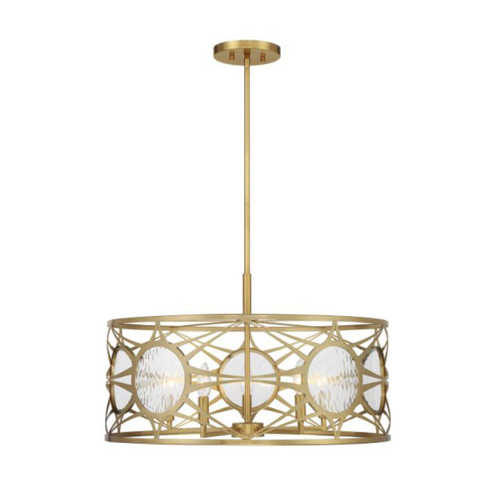 Savoy House 6-5065-5 Balfour 5-lt 24" Convertible Semi-Flush or Pendant - Warm Brass