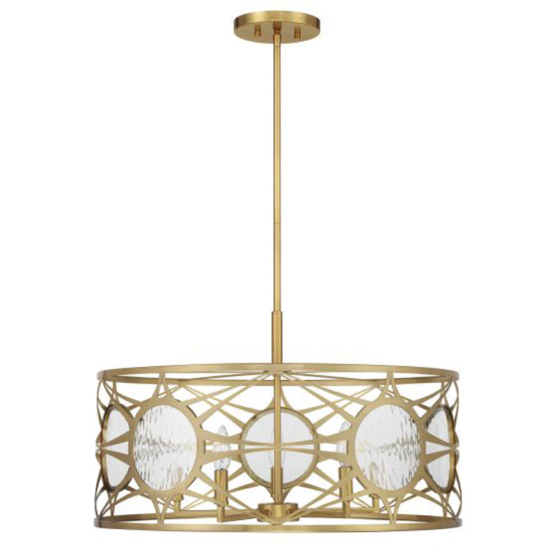 Savoy House 6-5065-5 Balfour 5-lt 24" Convertible Semi-Flush or Pendant - Warm Brass