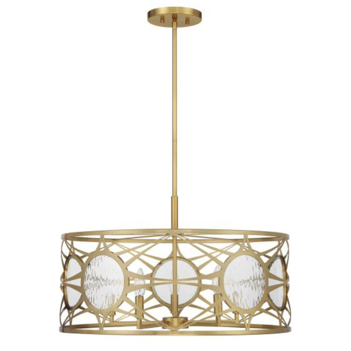 Savoy House 6-5065-5 Balfour 5-lt 24" Convertible Semi-Flush or Pendant - Warm Brass