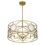 Savoy House 6-5065-5 Balfour 5-lt 24" Convertible Semi-Flush or Pendant - Warm Brass