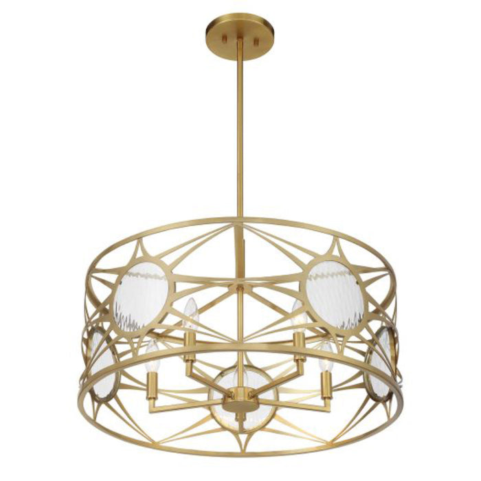 Savoy House 6-5065-5 Balfour 5-lt 24" Convertible Semi-Flush or Pendant - Warm Brass