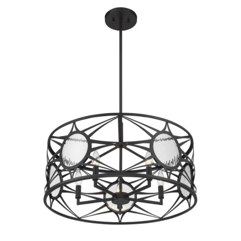 Savoy House 6-5065-5 Balfour 5-lt 24" Convertible Semi-Flush or Pendant - Matte Black