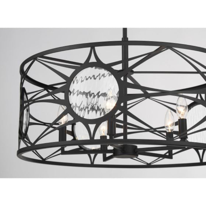 Savoy House 6-5065-5 Balfour 5-lt 24" Convertible Semi-Flush or Pendant - Matte Black