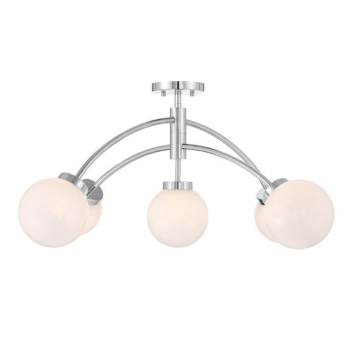 Savoy House 6-6199-5 Redfield 5-lt 36" LED Semi-Flush Mount - Chrome