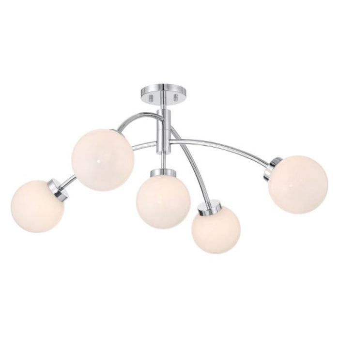 Savoy House 6-6199-5 Redfield 5-lt 36" LED Semi-Flush Mount - Chrome