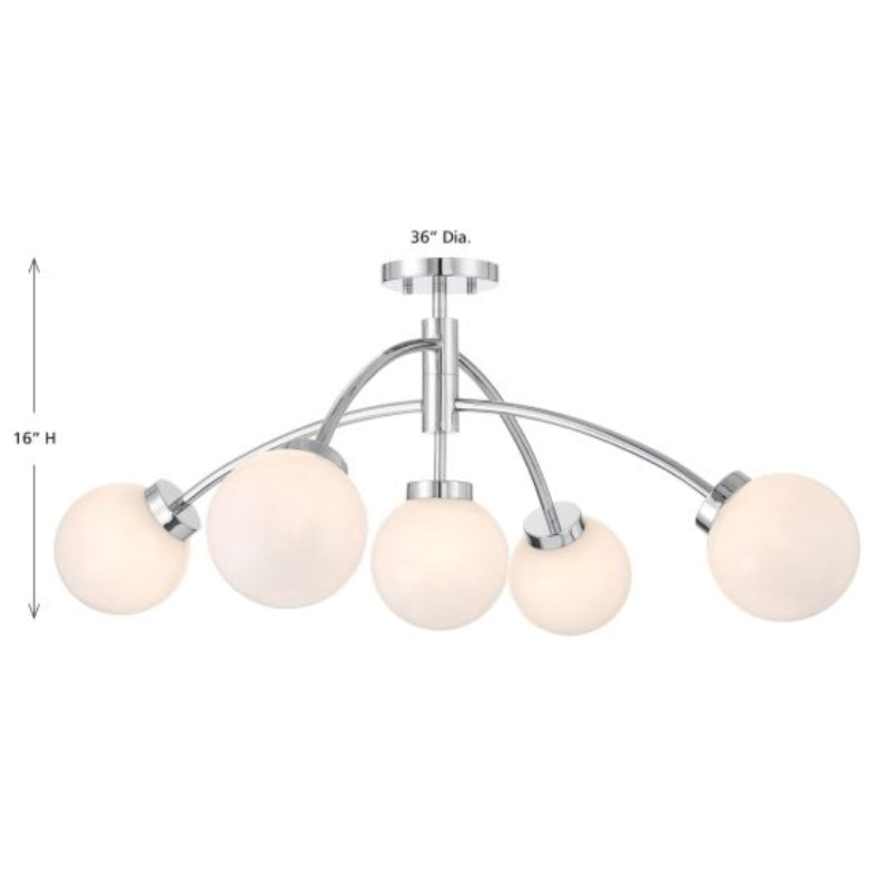 Savoy House 6-6199-5 Redfield 5-lt 36" LED Semi-Flush Mount