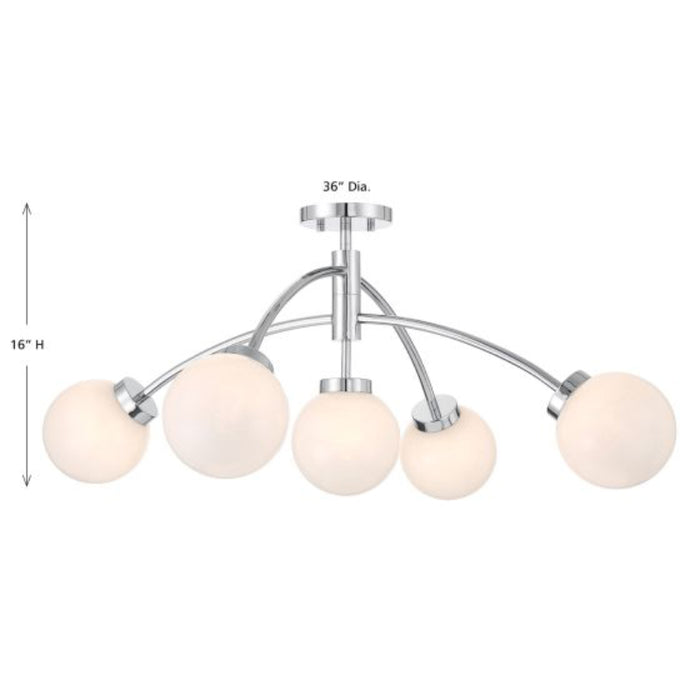 Savoy House 6-6199-5 Redfield 5-lt 36" LED Semi-Flush Mount