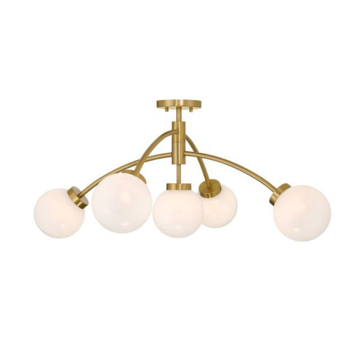 Savoy House 6-6199-5 Redfield 5-lt 36" LED Semi-Flush Mount - Warm Brass
