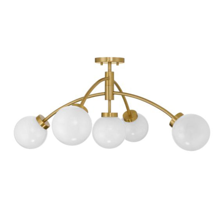 Savoy House 6-6199-5 Redfield 5-lt 36" LED Semi-Flush Mount - Warm Brass