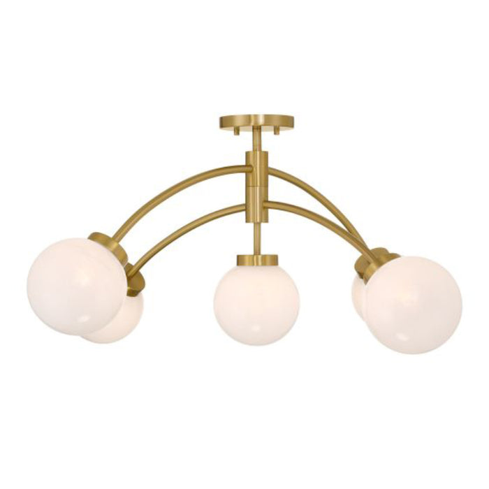 Savoy House 6-6199-5 Redfield 5-lt 36" LED Semi-Flush Mount - Warm Brass