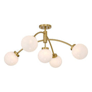 Savoy House 6-6199-5 Redfield 5-lt 36" LED Semi-Flush Mount - Warm Brass