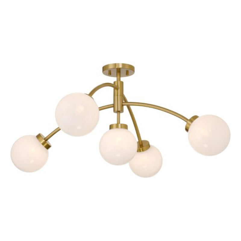 Savoy House 6-6199-5 Redfield 5-lt 36" LED Semi-Flush Mount - Warm Brass