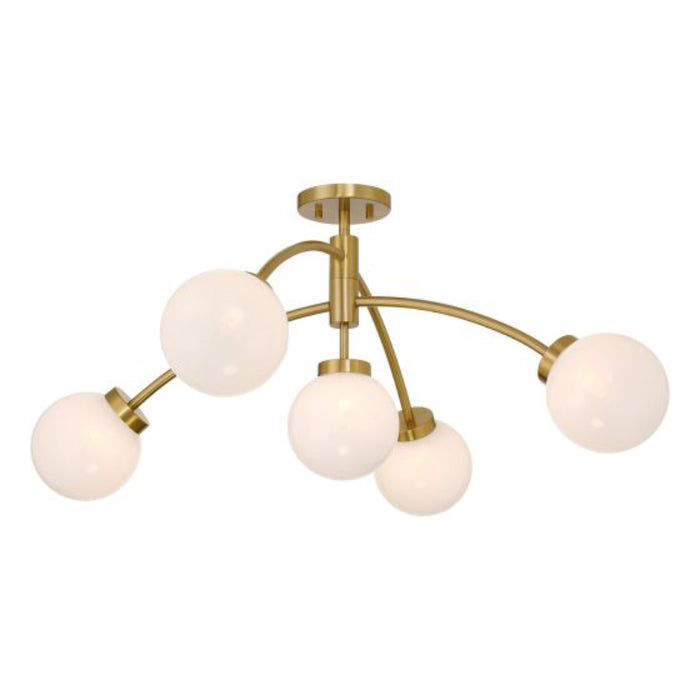 Savoy House 6-6199-5 Redfield 5-lt 36" LED Semi-Flush Mount - Warm Brass