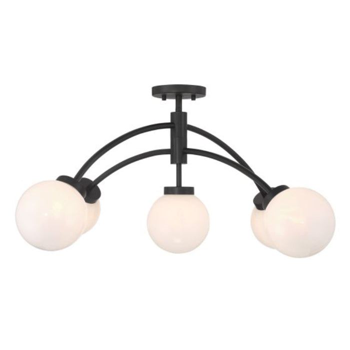 Savoy House 6-6199-5 Redfield 5-lt 36" LED Semi-Flush Mount - Matte Black