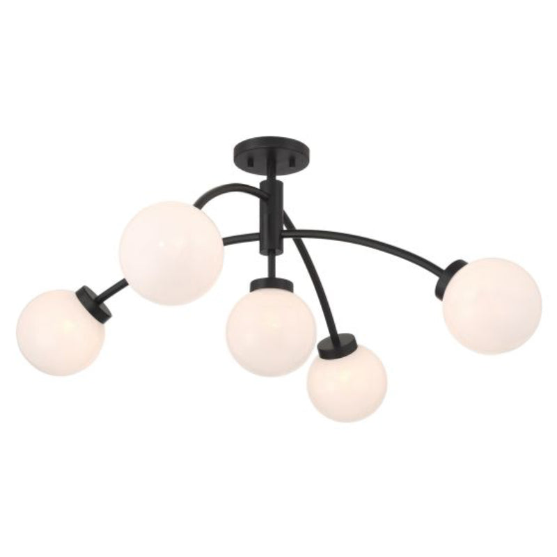 Savoy House 6-6199-5 Redfield 5-lt 36" LED Semi-Flush Mount - Matte Black
