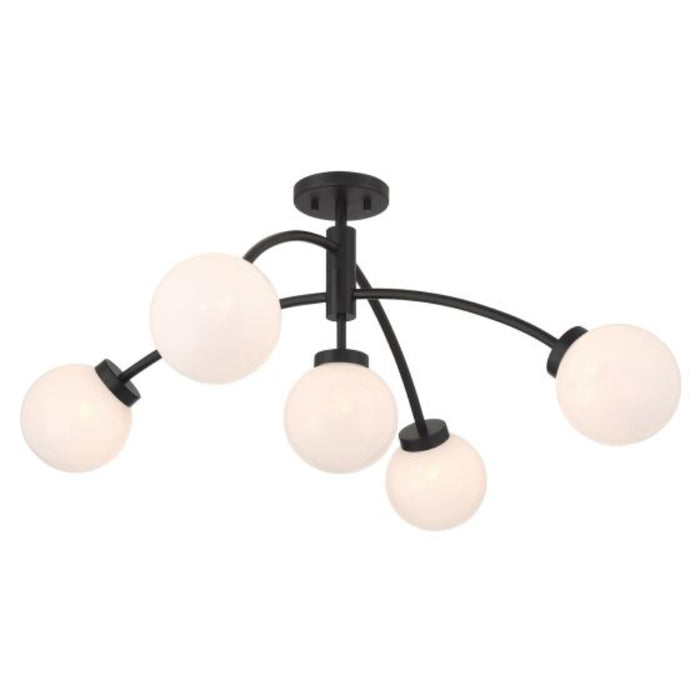 Savoy House 6-6199-5 Redfield 5-lt 36" LED Semi-Flush Mount - Matte Black