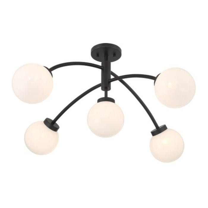 Savoy House 6-6199-5 Redfield 5-lt 36" LED Semi-Flush Mount - Matte Black