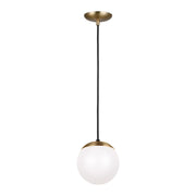 Generation 6018EN3 Leo Hanging Globe 1-lt 8" LED Pendant - Satin Brass