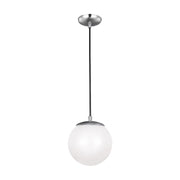 Generation 6018EN3 Leo Hanging Globe 1-lt 8" LED Pendant - Satin Aluminum