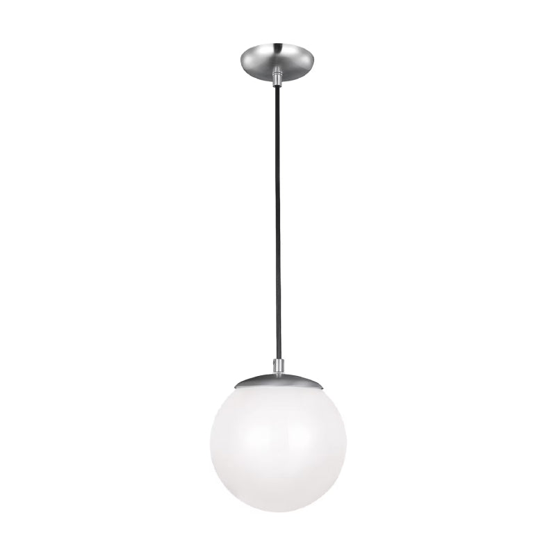 Generation 6018EN3 Leo Hanging Globe 1-lt 8" LED Pendant - Satin Aluminum