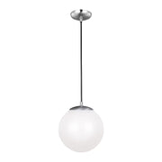 Visual Comfort 6020EN3 Leo Hanging Globe 1-lt 10" LED Pendant - Satin Aluminum