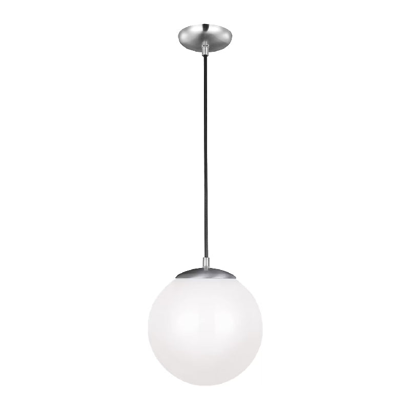 Visual Comfort 6020EN3 Leo Hanging Globe 1-lt 10" LED Pendant - Satin Aluminum