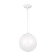 Visual Comfort 6020EN3 Leo Hanging Globe 1-lt 10" LED Pendant - White