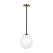 Visual Comfort 6020EN3 Leo Hanging Globe 1-lt 10" LED Pendant - Satin Brass