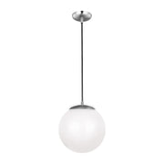 Visual Comfort 6022EN3 Leo Hanging Globe 1-lt 12" LED Pendant  - Satin Aluminum