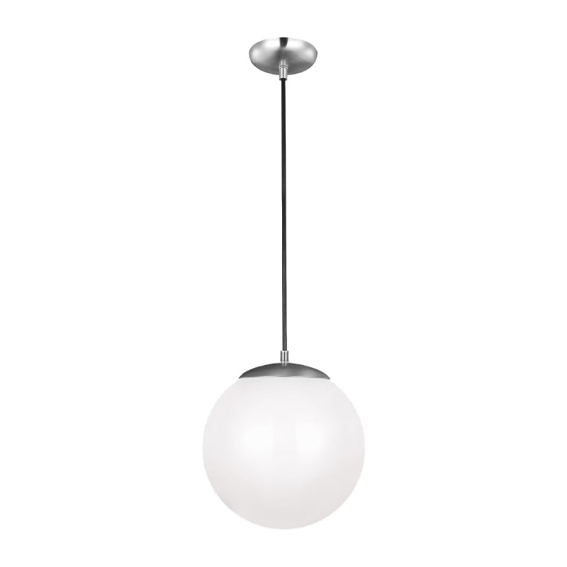 Visual Comfort 6022EN3 Leo Hanging Globe 1-lt 12" LED Pendant  - Satin Aluminum
