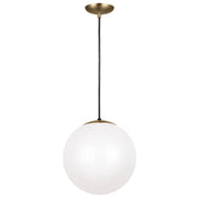 Visual Comfort 6024 Leo Hanging Globe 1-lt 14" Pendant - Satin Brass