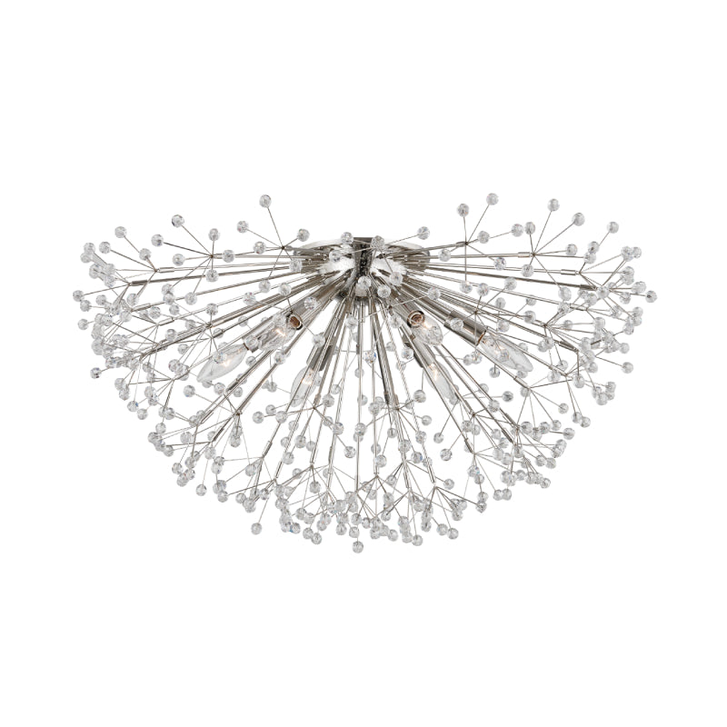 Hudson Valley 6028 Dunkirk 6-lt 30" Flush Mount-Polished Nickel