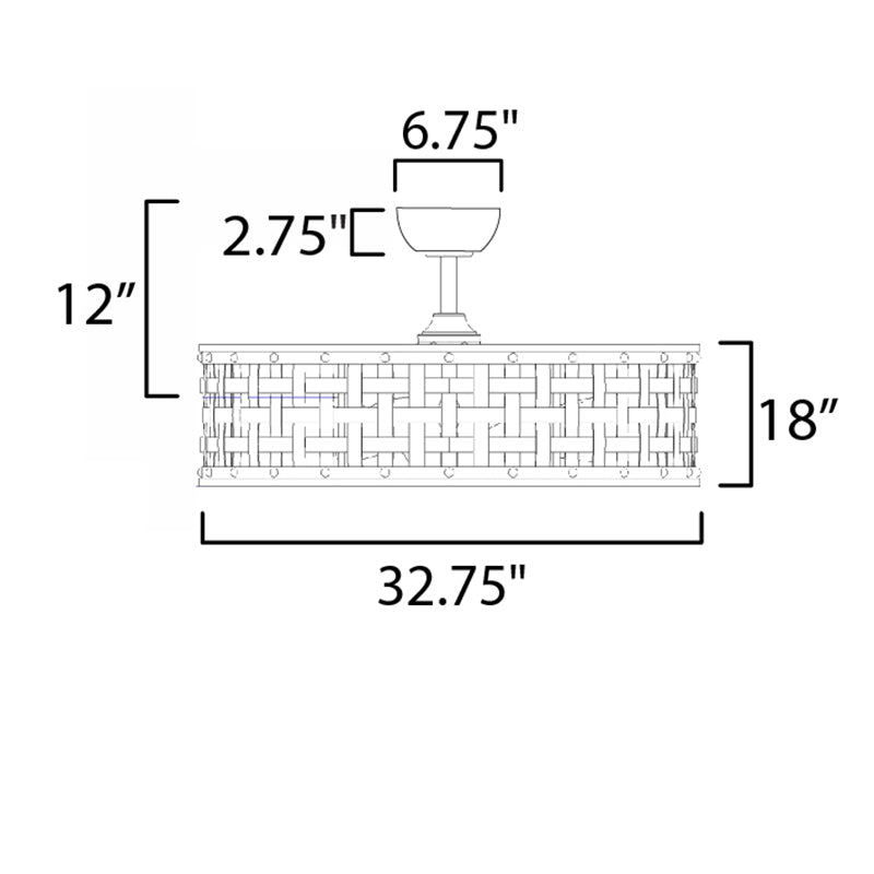 Maxim 61016 Portcullis 33" Wifi-Enabled LED Fandelight