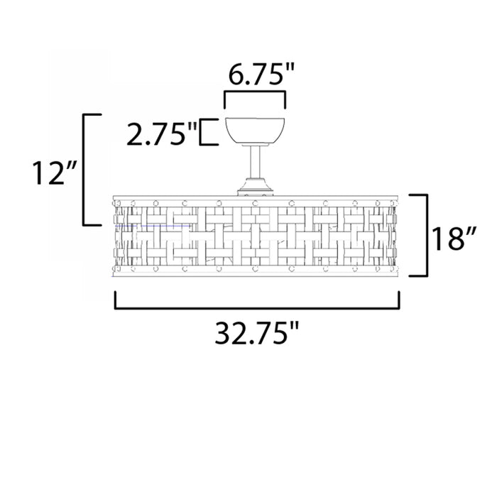 Maxim 61016 Portcullis 33" Wifi-Enabled LED Fandelight