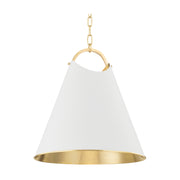 Hudson Valley 6218 Burnbay 1-lt 18" Pendant-Aged Brass with Soft White
