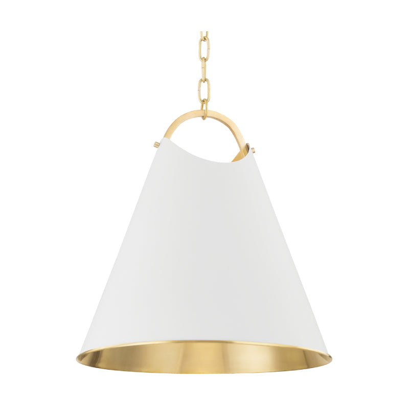 Hudson Valley 6218 Burnbay 1-lt 18" Pendant-Aged Brass with Soft White