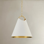 Hudson Valley 6218 Burnbay 1-lt 18" Pendant-Aged Brass with Soft White