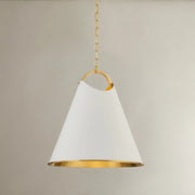 Hudson Valley 6218 Burnbay 1-lt 18" Pendant-Aged Brass with Soft White