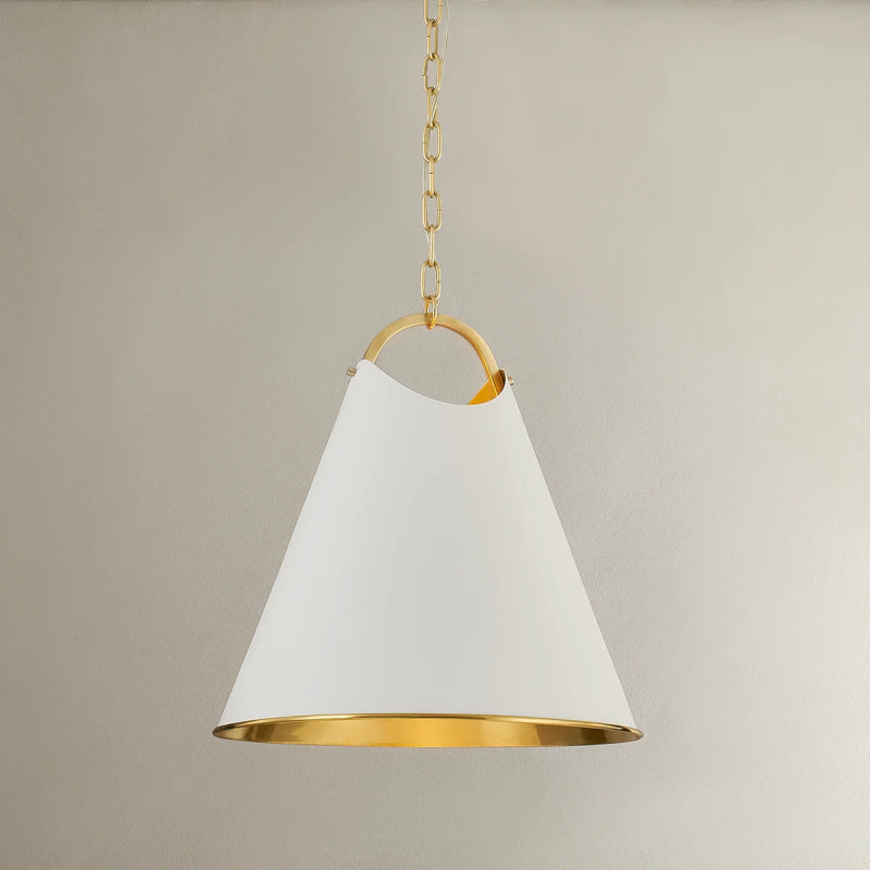 Hudson Valley 6218 Burnbay 1-lt 18" Pendant-Aged Brass with Soft White