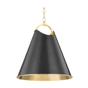 Hudson Valley 6218 Burnbay 1-lt 18" Pendant-Aged Brass with Old Bronze