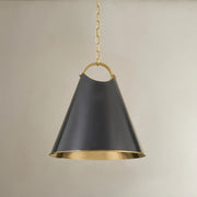 Hudson Valley 6218 Burnbay 1-lt 18" Pendant-Aged Brass with Old Bronze
