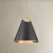 Hudson Valley 6218 Burnbay 1-lt 18" Pendant-Aged Brass with Old Bronze