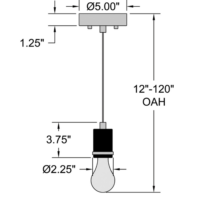 Access 63139 Port Nine Bare 1-lt 2" LED Pendant