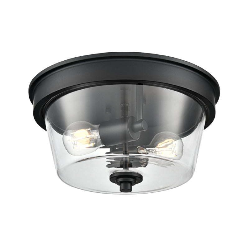 Millennium 64102 Strayhan 2-lt 13" Flush Mount - Matte Black
