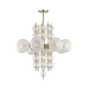 Hudson Valley 6433 Calypso 8-lt 34" Chandelier-Aged Brass