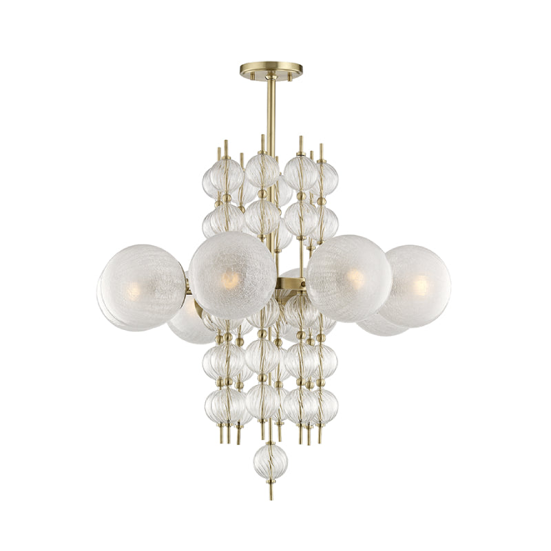 Hudson Valley 6433 Calypso 8-lt 34" Chandelier-Aged Brass